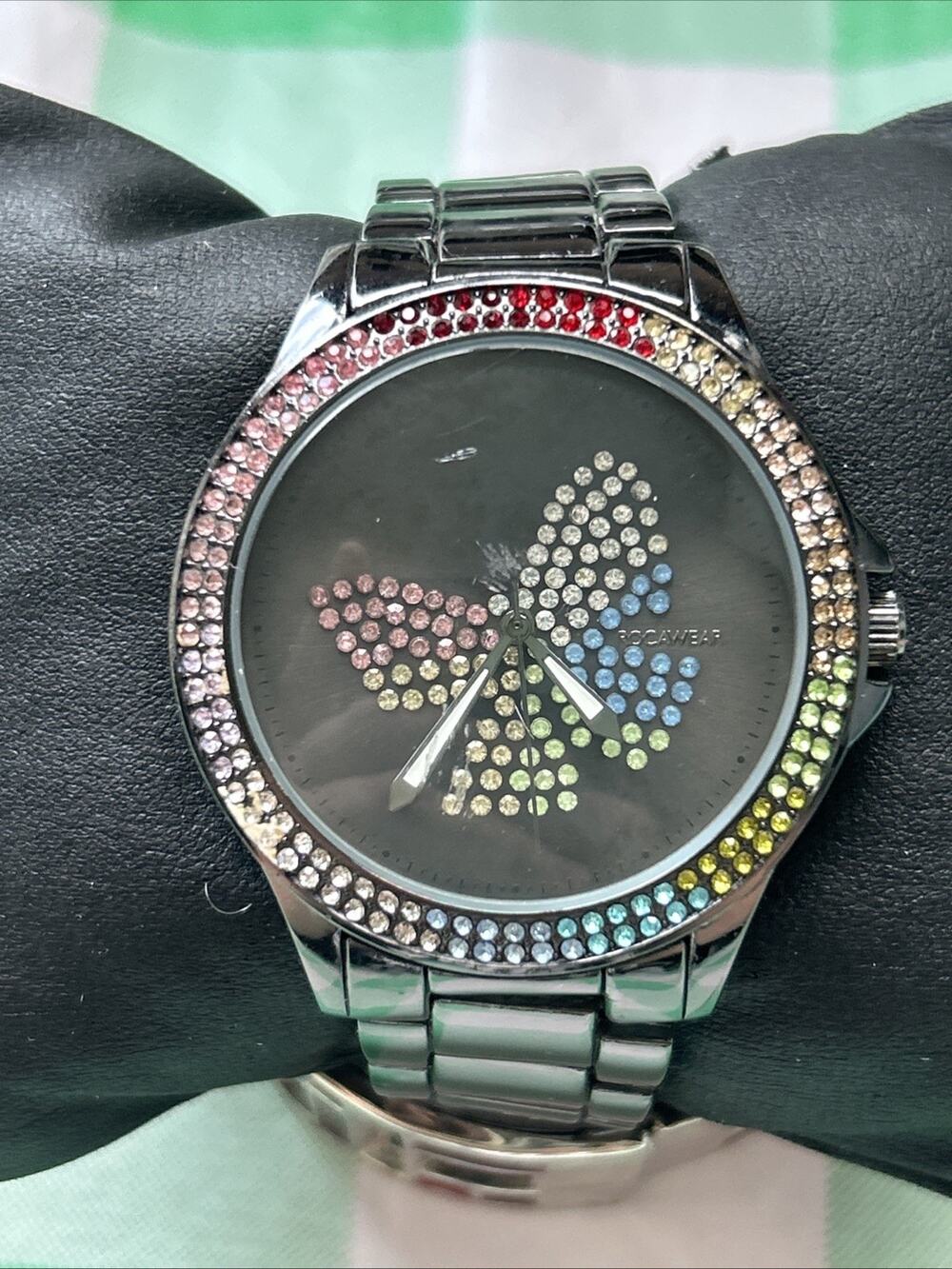 Rocawear Multicolored Rhinestone Butterfly Womens Quartz Watch